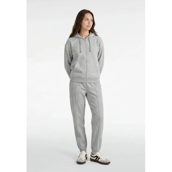 Buzo Básico Mujer Gris 4