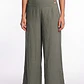Pantalón Palazzo Liso Mujer Verde - Miniatura 1