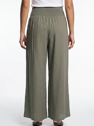 Pantalón Palazzo Liso Mujer Verde