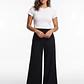 Pantalón Palazzo Liso Mujer Negro - Miniatura 3