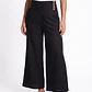 Pantalón Palazzo Liso Mujer Negro - Miniatura 1