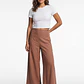Pantalón Palazzo Liso Mujer Ladrillo - Miniatura 3