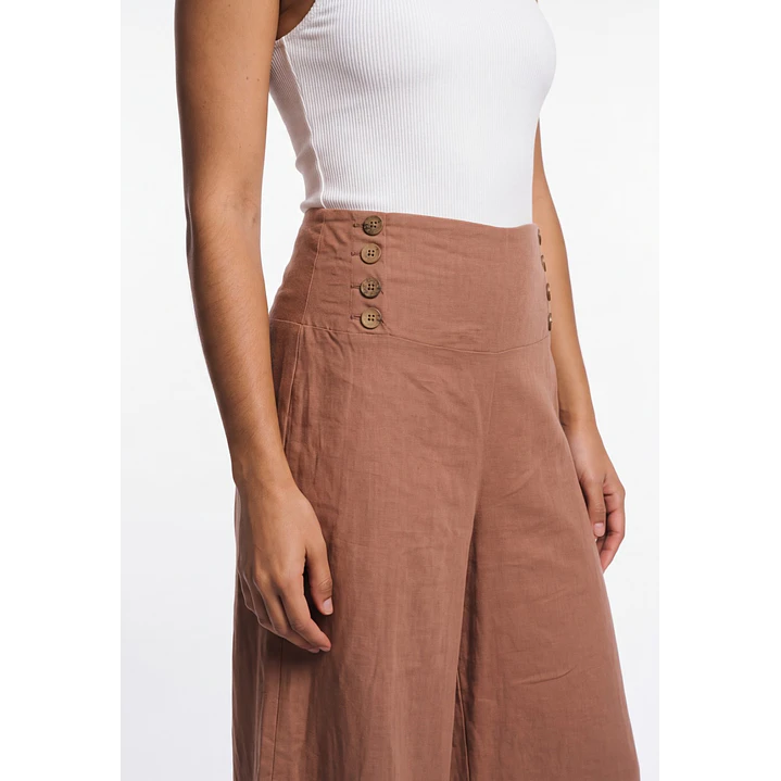 Pantalón Palazzo Liso Mujer Ladrillo 4