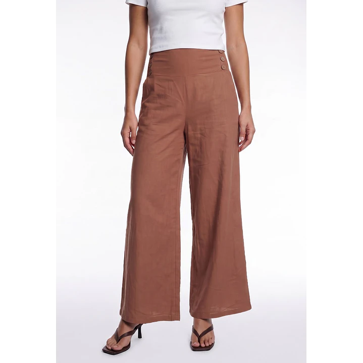 Pantalón Palazzo Liso Mujer Ladrillo 1