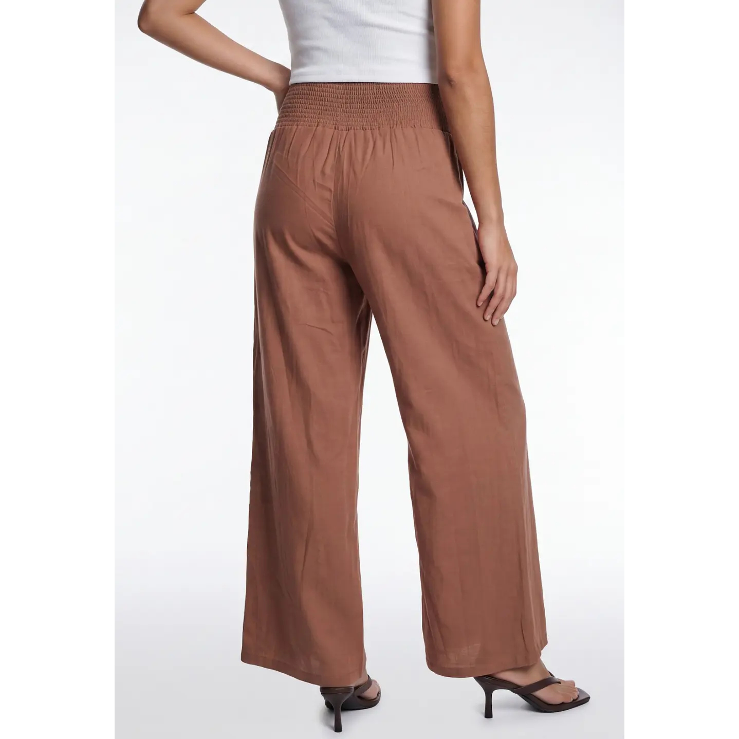 Pantalón Palazzo Liso Mujer Ladrillo 2