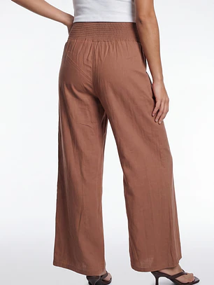 Pantalón Palazzo Liso Mujer Ladrillo