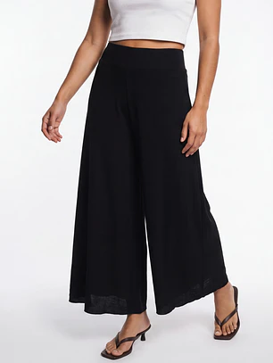 Pantalón Palazzo London Mujer Negro