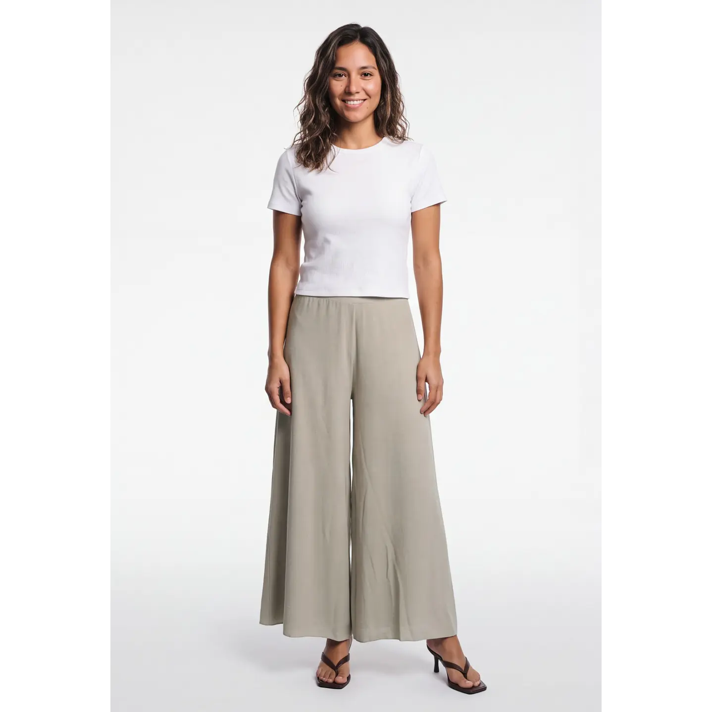 Pantalón Palazzo London Mujer Beige 3