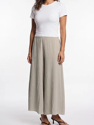 Pantalón Palazzo London Mujer Beige