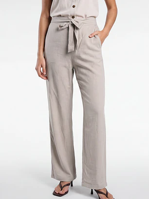 Pantalón Palazzo Liso Mujer Beige