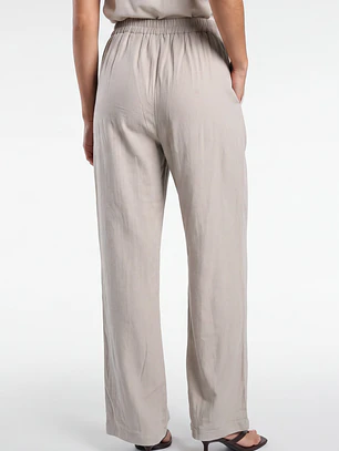 Pantalón Palazzo Liso Mujer Beige