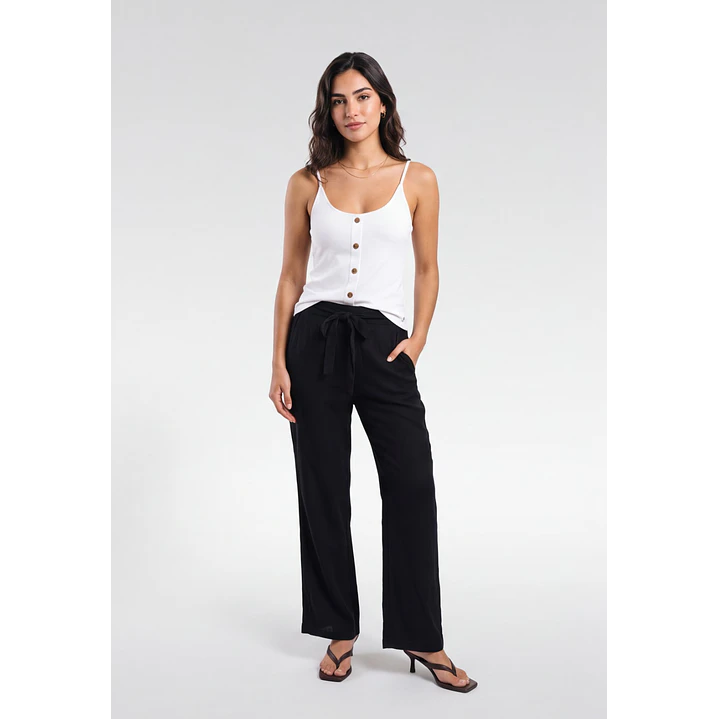 Pantalón Palazzo Liso Mujer Negro 3
