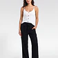 Pantalón Palazzo Liso Mujer Negro - Miniatura 3