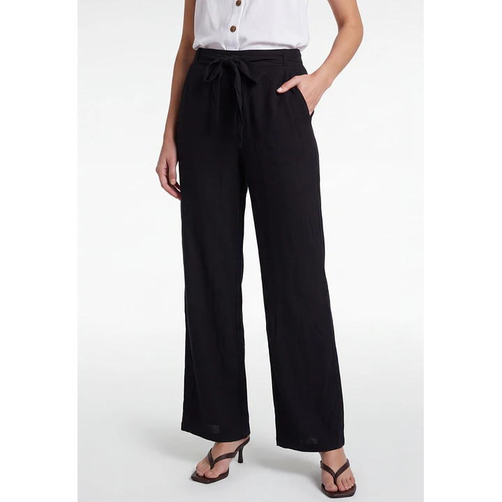 Pantalón Palazzo Liso Mujer Negro 1