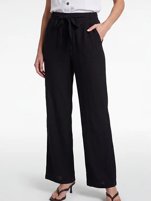 Pantalón Palazzo Liso Mujer Negro