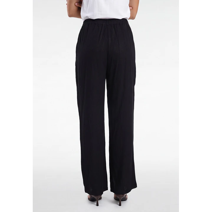 Pantalón Palazzo Liso Mujer Negro 2