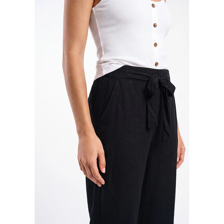 Pantalón Palazzo Liso Mujer Negro 4