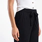 Pantalón Palazzo Liso Mujer Negro - Miniatura 4