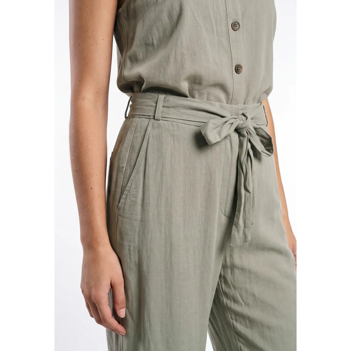 Pantalón Palazzo Liso Mujer Verde 4
