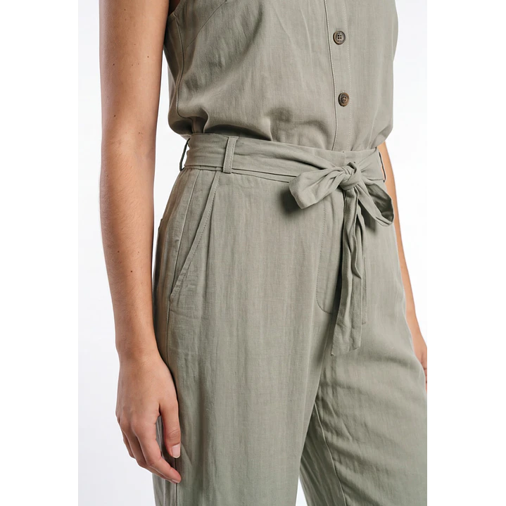 Pantalón Palazzo Liso Mujer Verde 4