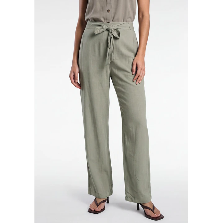 Pantalón Palazzo Liso Mujer Verde 1