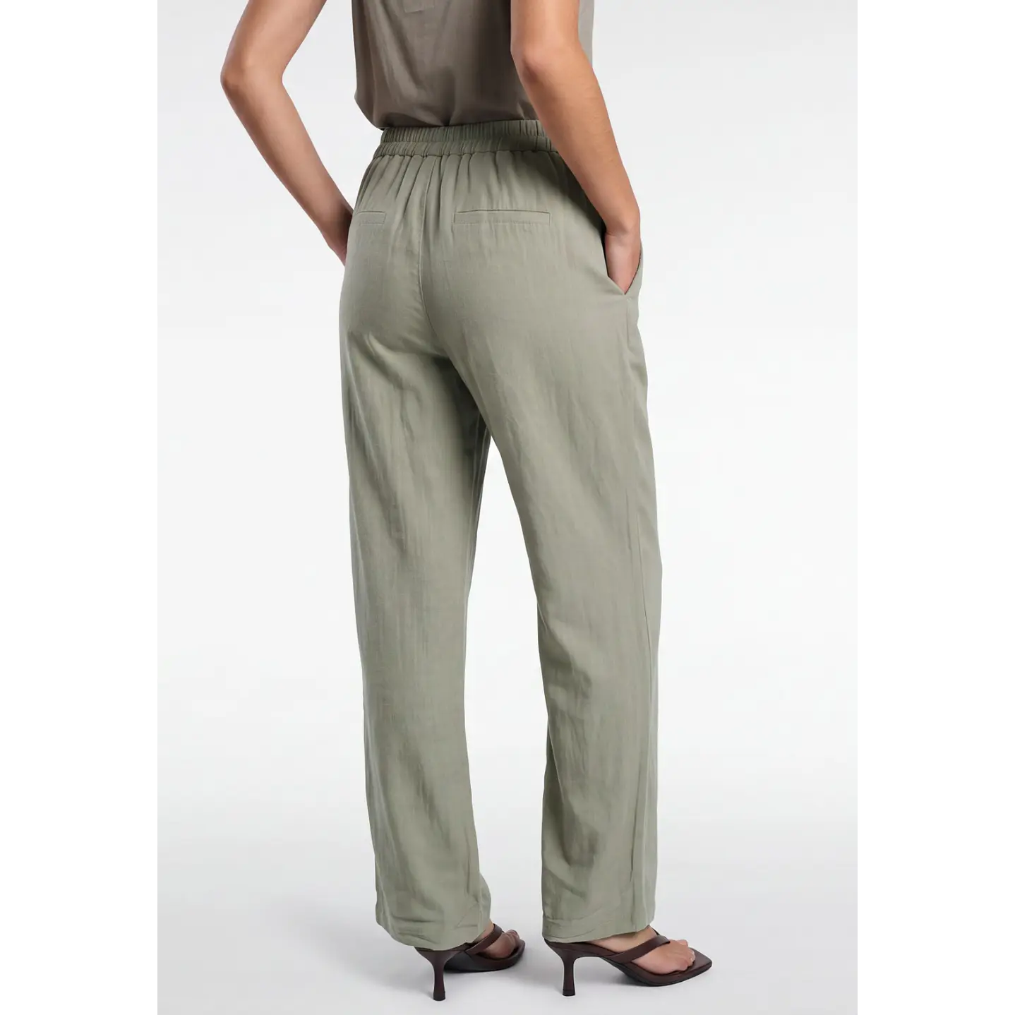Pantalón Palazzo Liso Mujer Verde 2