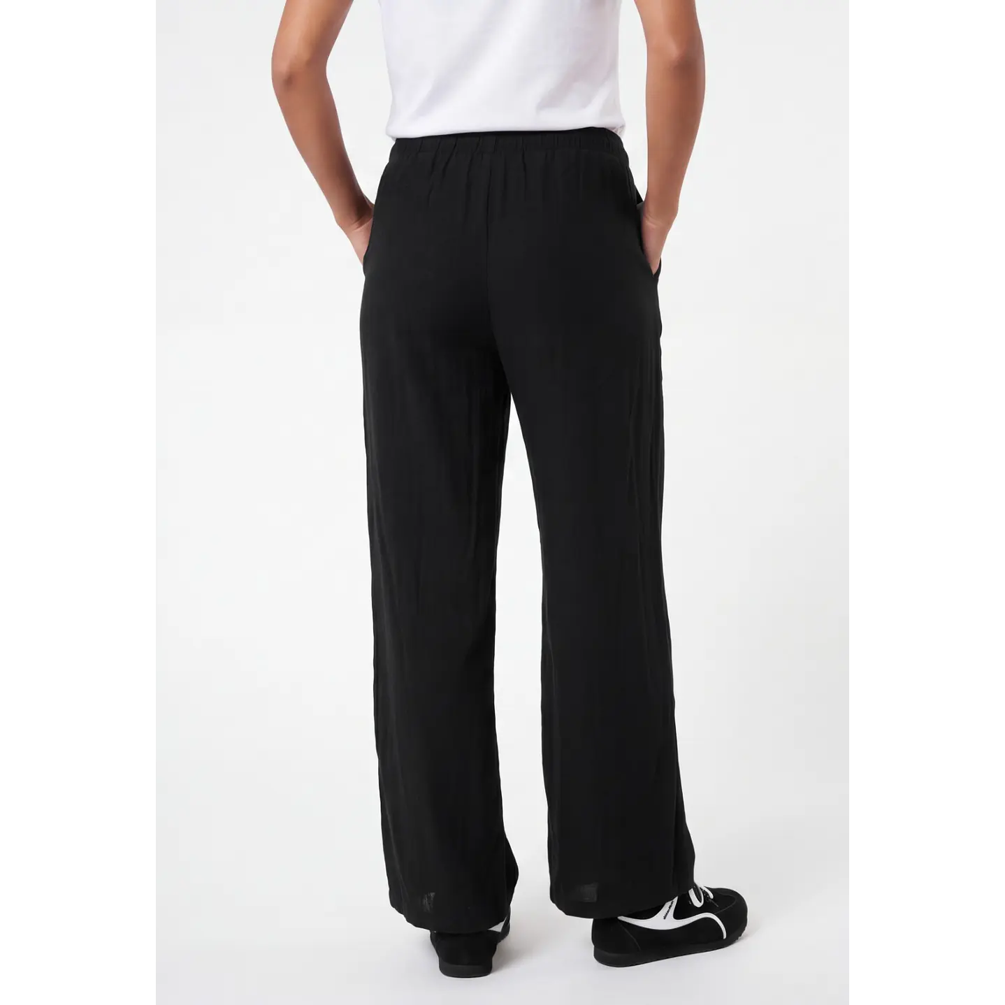 Pantalón Lino Pijamero Mujer Negro 2