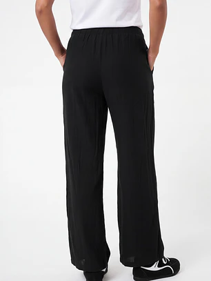 Pantalón Lino Pijamero Mujer Negro