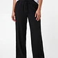 Pantalón Lino Pijamero Mujer Negro - Miniatura 1