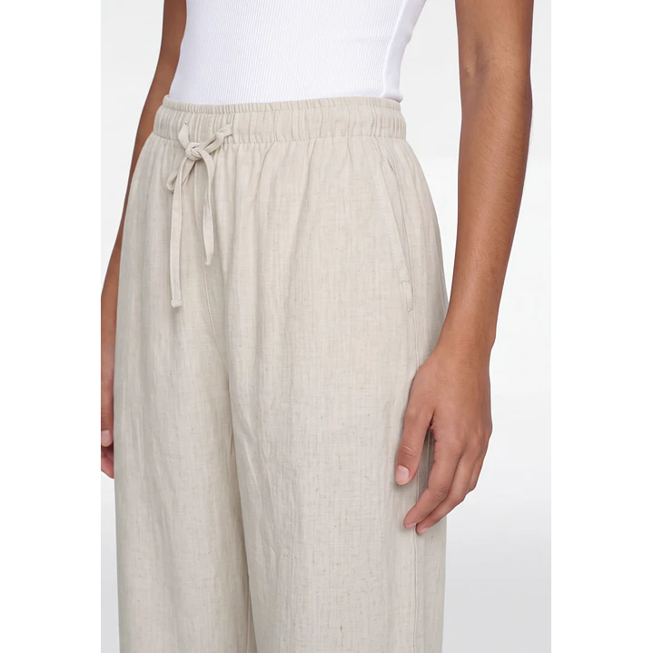 Pantalón Lino Pijamero Mujer Crudo 4