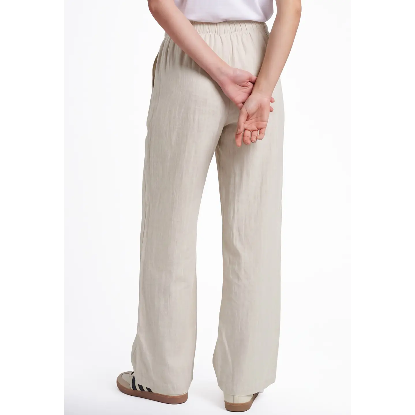 Pantalón Lino Pijamero Mujer Crudo 2