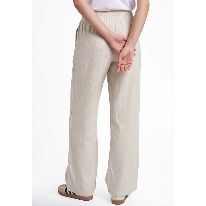 Pantalón Lino Pijamero Mujer Crudo 2