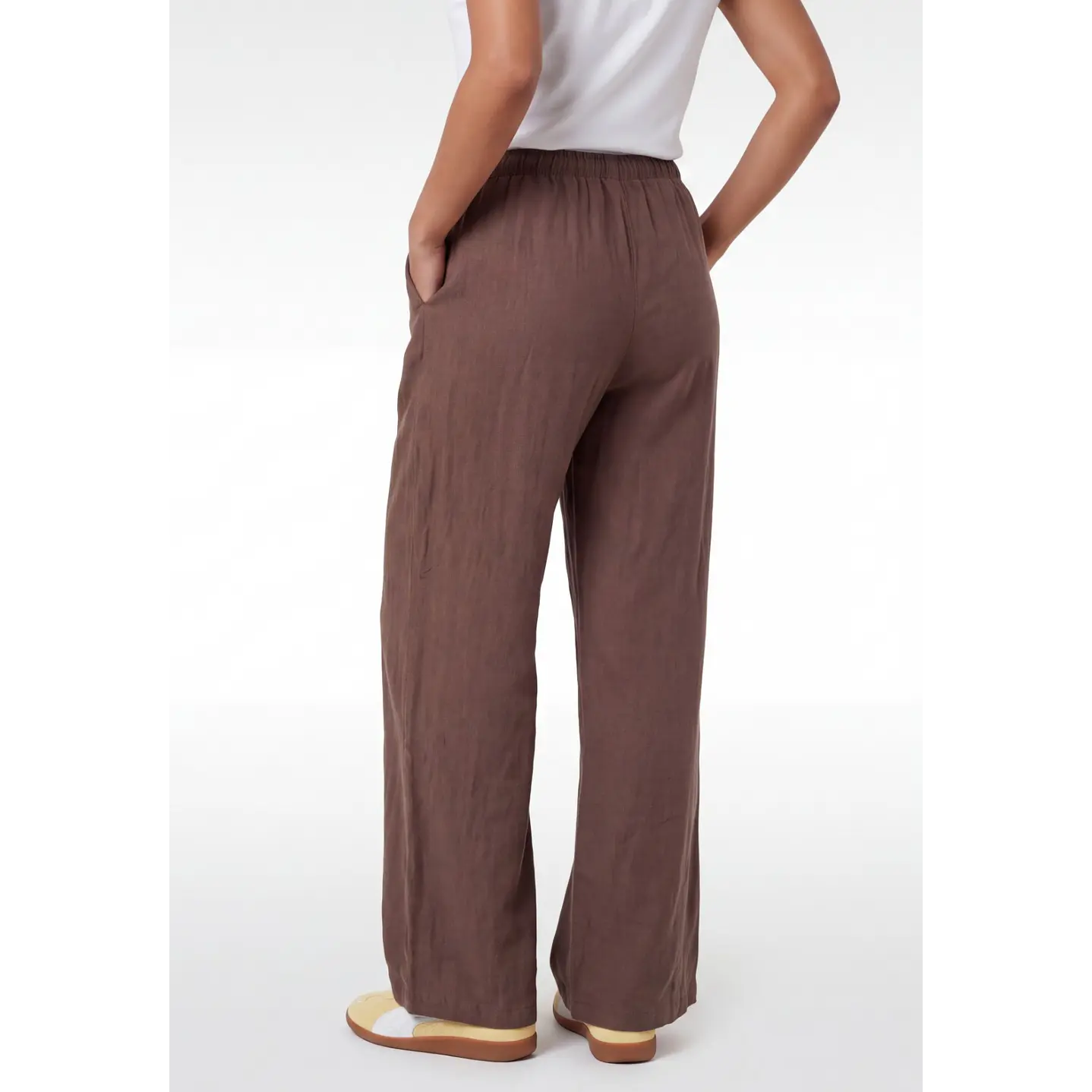 Pantalón Lino Pijamero Mujer Café 2