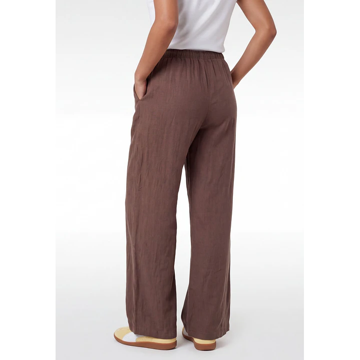 Pantalón Lino Pijamero Mujer Café 2