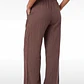 Pantalón Lino Pijamero Mujer Café - Miniatura 2