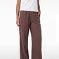 Pantalón Lino Pijamero Mujer Café - Miniatura 1