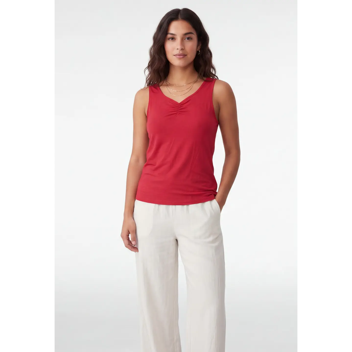 Peto Recortada Mujer Rojo 1