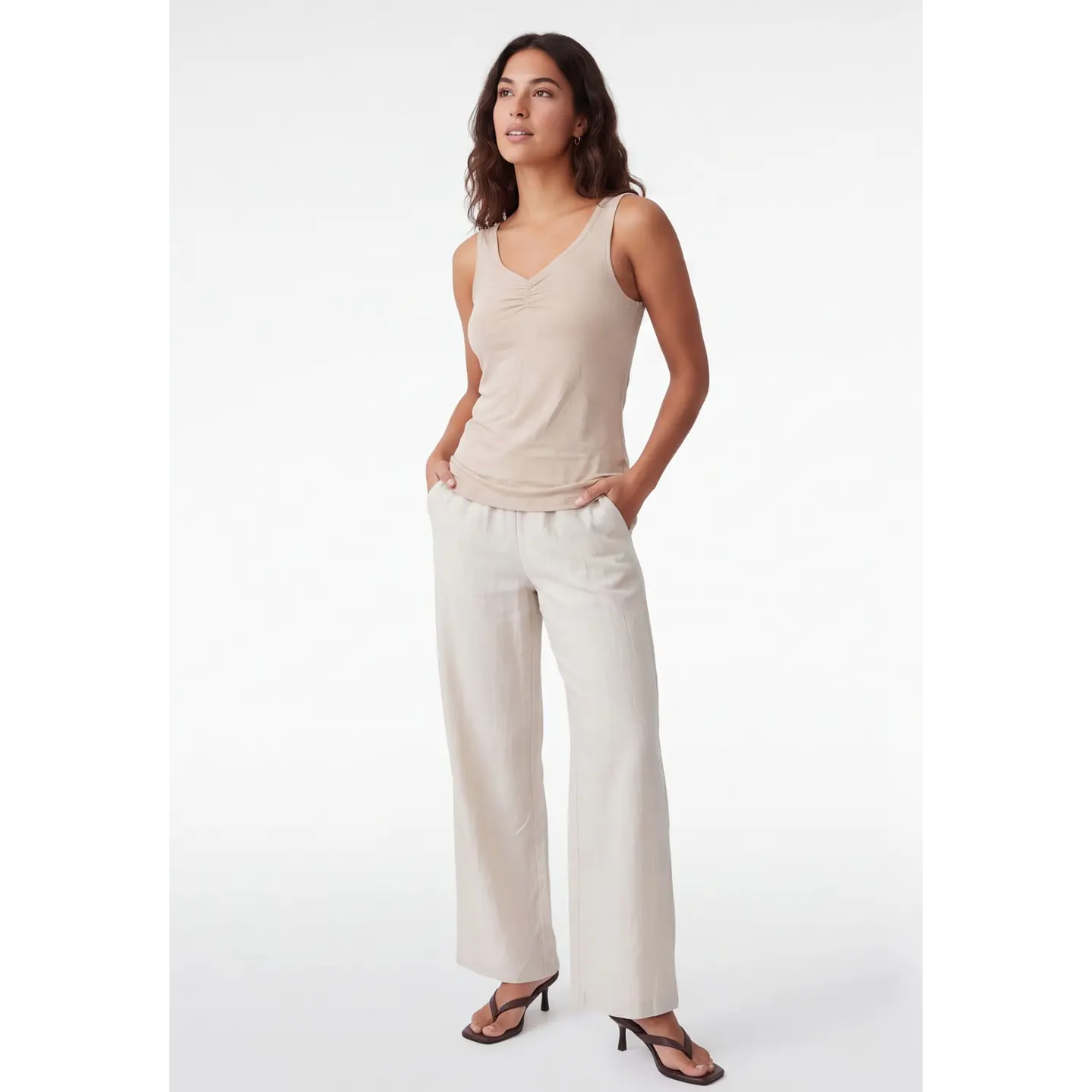 Peto Recortada Mujer Beige 3