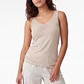 Peto Recortada Mujer Beige - Miniatura 1