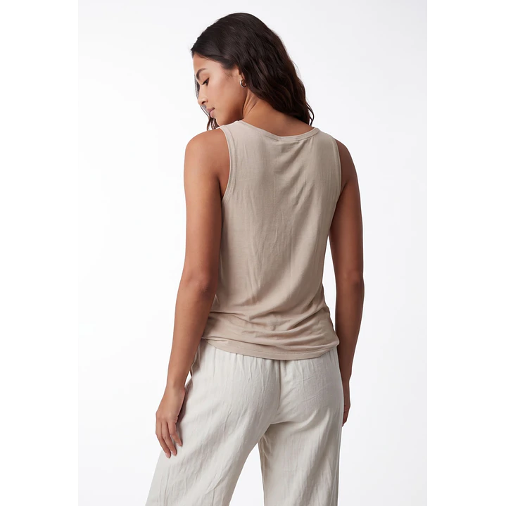 Peto Recortada Mujer Beige 2