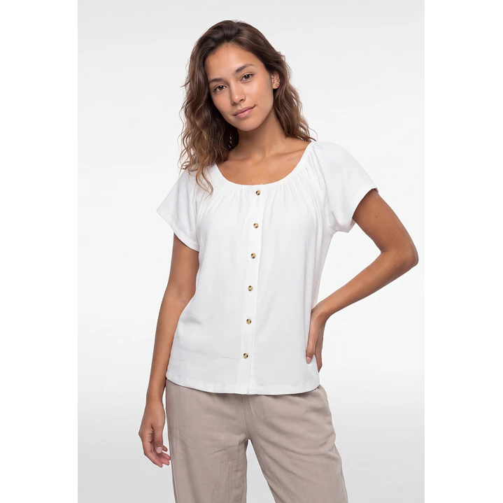 Polera Botones Mujer Crudo 4