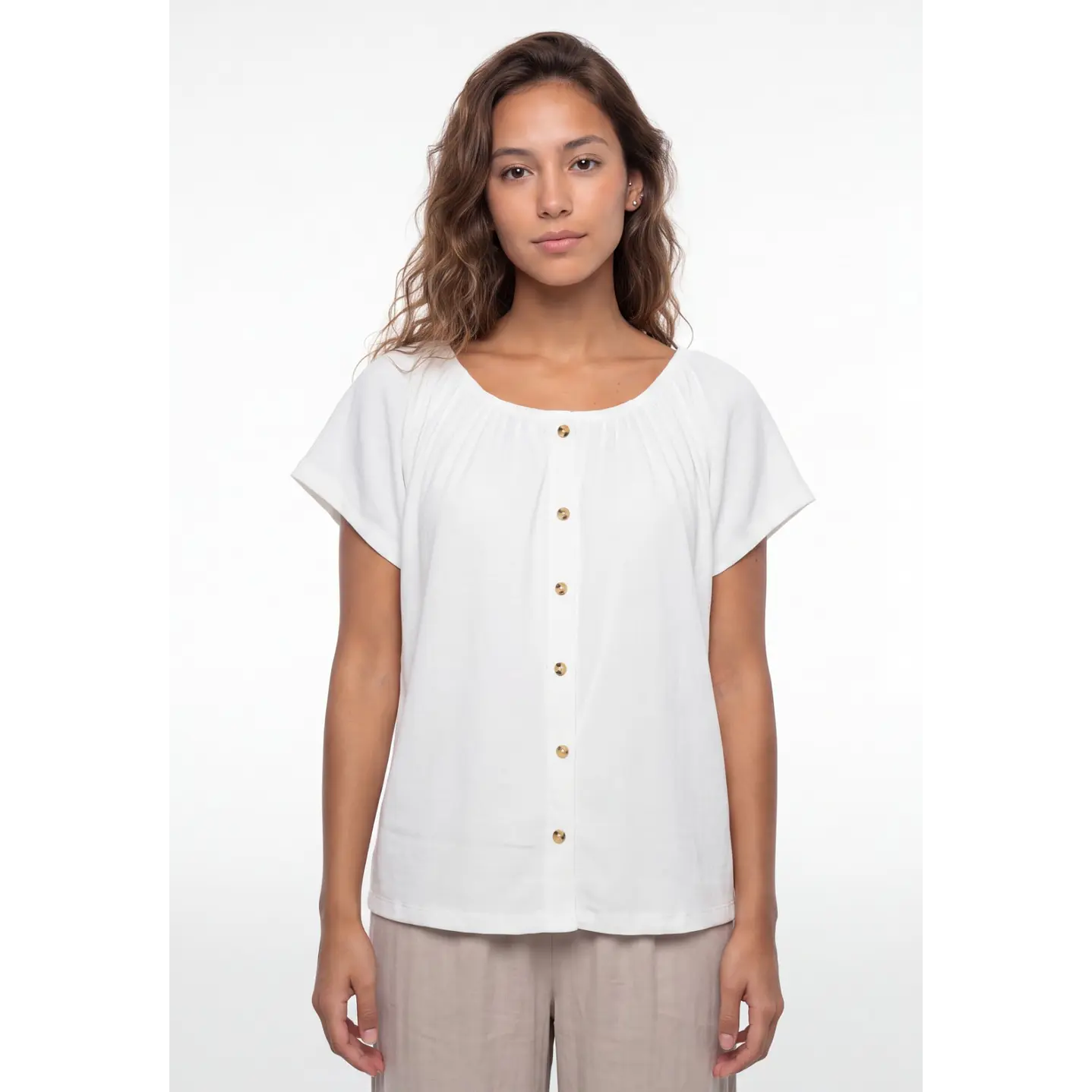 Polera Botones Mujer Crudo 1