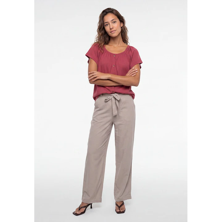 Polera Botones Mujer Rosado 3
