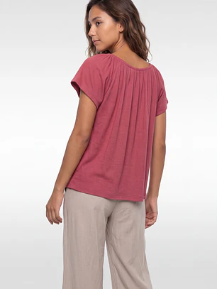 Polera Botones Mujer Rosado