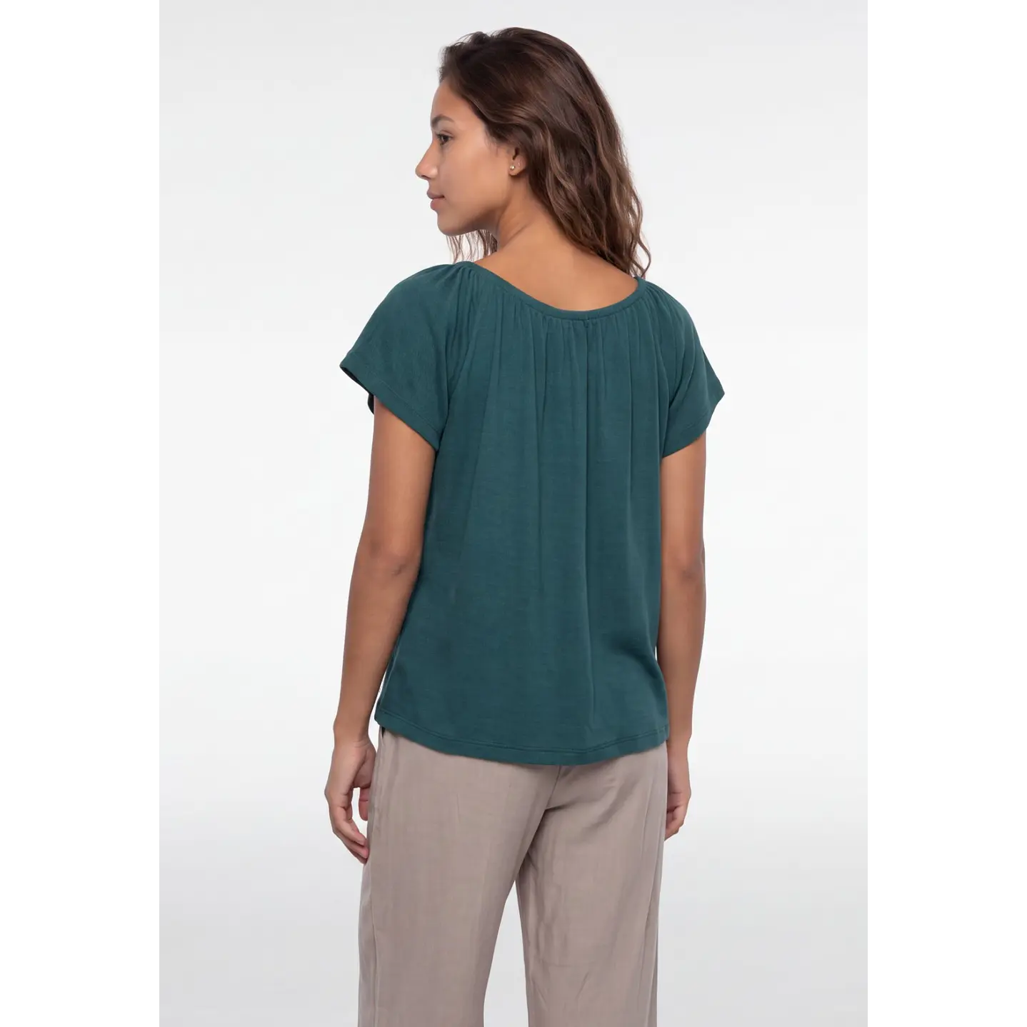 Polera Botones Mujer Verde 2