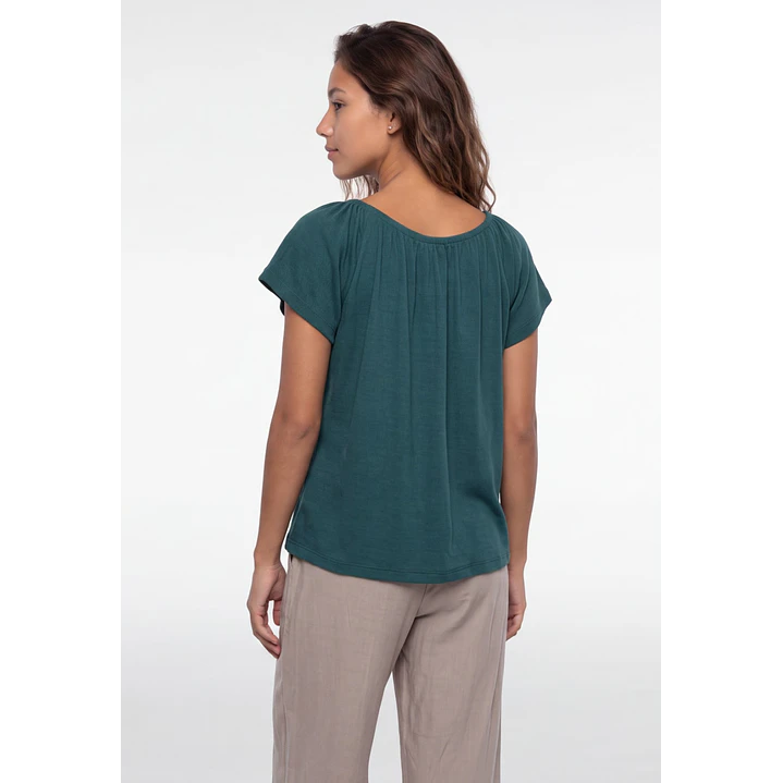 Polera Botones Mujer Verde 2