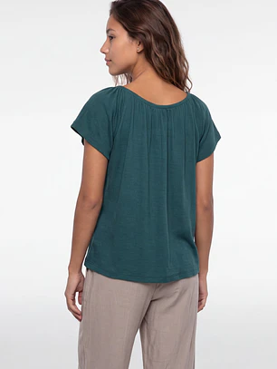 Polera Botones Mujer Verde