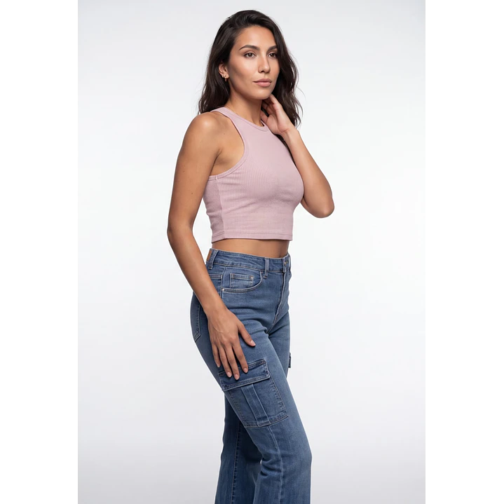 Polera Halter Mujer Rosado 1