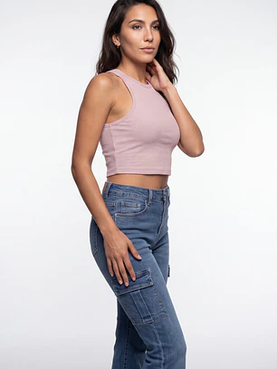 Polera Halter Mujer Rosado