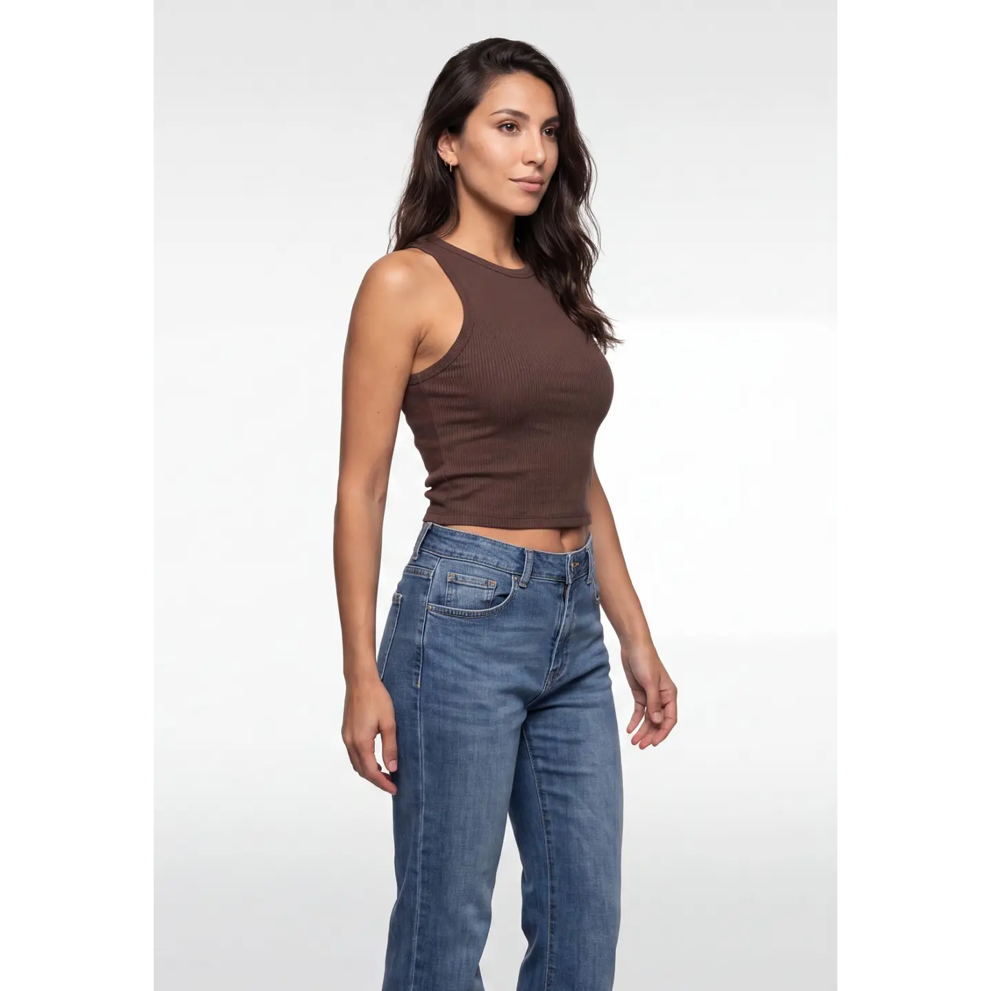 Polera Halter Mujer Café 4